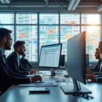 Équipe diversifiée collaborant dans un bureau moderne