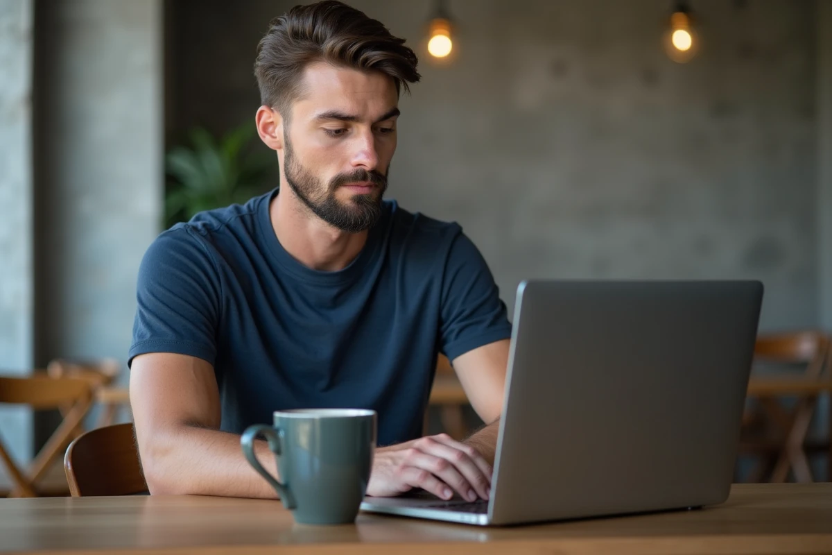 Homme utilisant un convertisseur vidéo en ligne pour importer un fichier MP4 dans CapCut sur MacBook