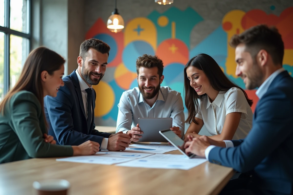 Groupe de professionnels collaborant autour d