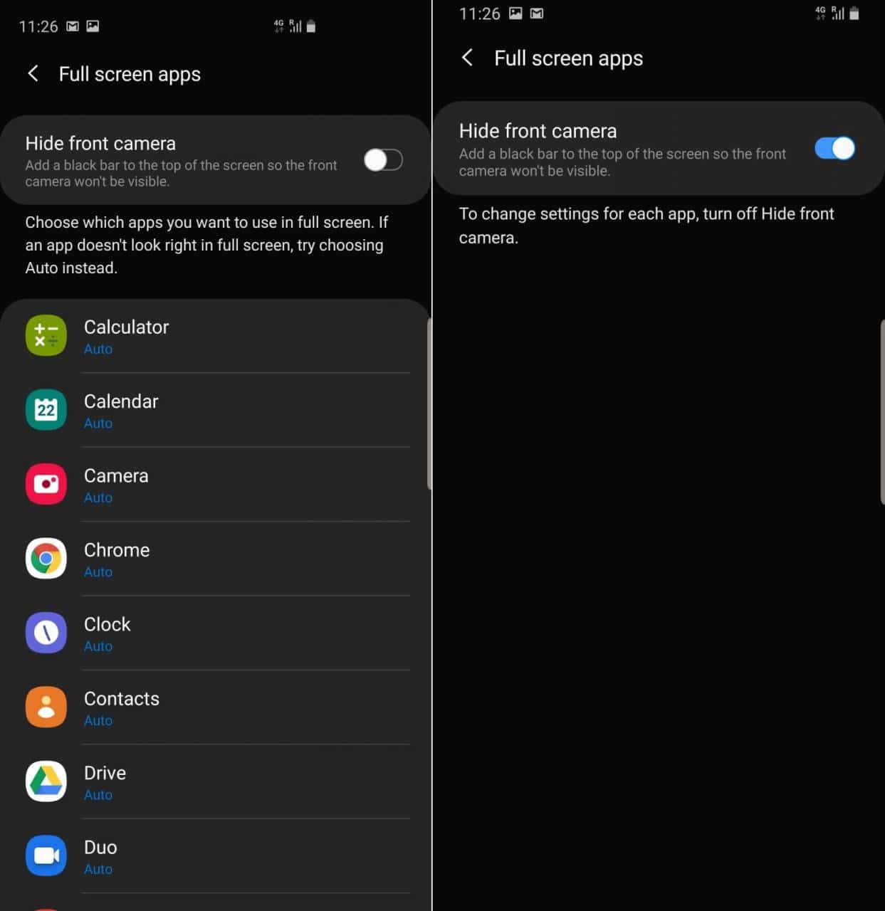 galaxy s10 hide notch