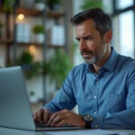 Homme d'affaires regardant un écran avec erreur de mot de passe