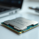 Processeur Intel Core i33900 sur bureau blanc lumineux